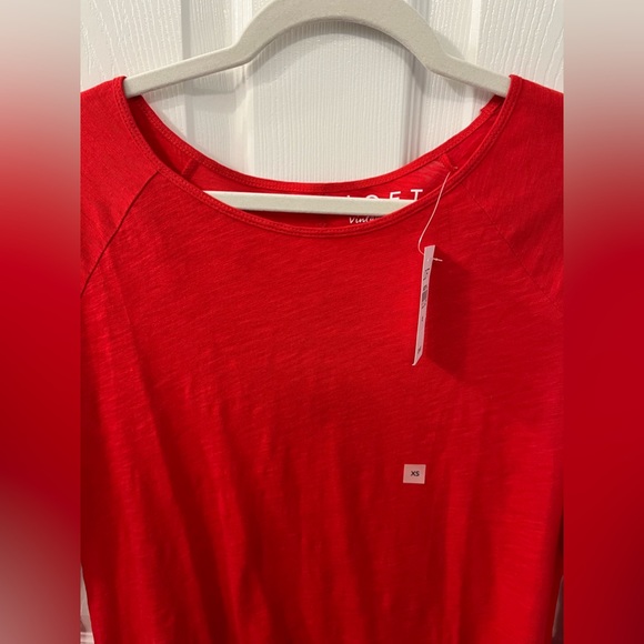 NWT Loft Vintage Soft size XS red long sleeved top - Picture 2 of 8